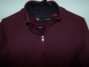 SPYDER Zip Front Waffle Knit Fleece Jacket, Zipper Pockets - Women's Size M - Picture 1 of 3