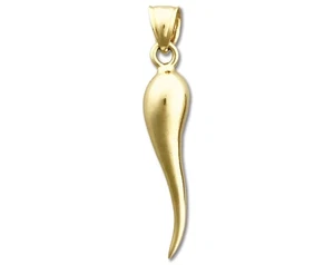 Colgante de cuerno italiano Cornicello 3D oro 14K - Imagen 1 de 6