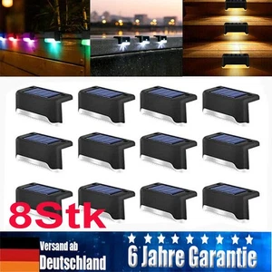 8x LED SOLARLEUCHTEN ZAUNLEUCHTE WANDLAMPEN GARTENLEUCHTE AUßEN TREPPEN LAMPE - Bild 1 von 17