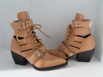Botas CHLOE Beige Rylee Hebilla Estilo Occidental Talla 38,5 EUR Foto 1 de 4