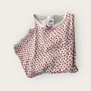 mini boden girls 9 Pajamas White Pink Red Floral  - Picture 1 of 6