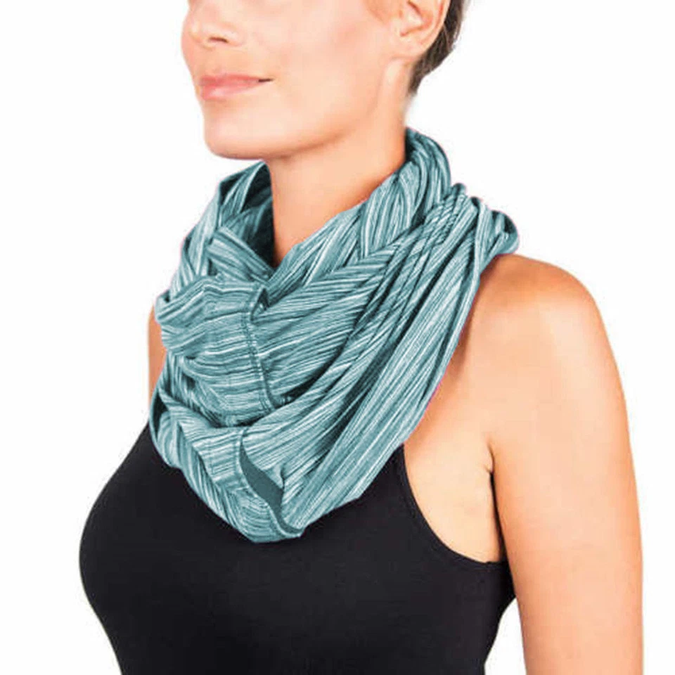 Champion Women Black Stripes Lightweight Snap Scarf Lot 20 Twenty