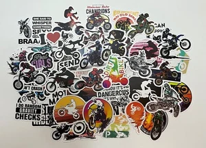 Pack of 50 Motor cross Dirt Bikes Theme Vinyl Sticker Pack Laptop Luggage Bottle - Picture 1 of 6