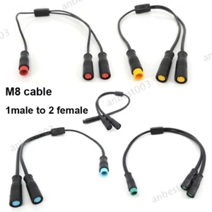 M8 waterproof 1 female male to 2 male female 2/3/4/5/6 pin Ebike splitter cable - Picture 1 of 14