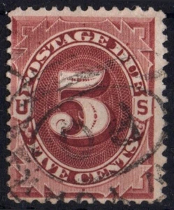U9451 UNITED STATES 1887 Postage due 5c redbrown used - Picture 1 of 2