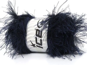 Long Eyelash 100gr Navy Blue 80987 Ice Yarns Extra Long Eyelash Yarn 100gr 76yds - Picture 1 of 4