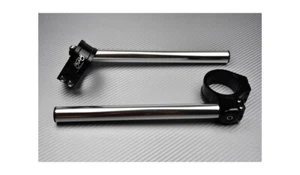 360° Adjustable Clip Ons handlebars Silver 52 mm KAWASAKI ZX7R ZX-7R 1996-2003 - Picture 1 of 9