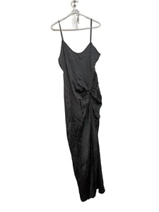 SKIMS Size Large High Slit Twist Slip Dress Gunmetal Grey gray NWT Silk silky - Picture 1 of 8