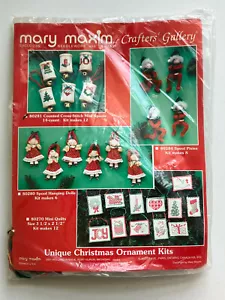 Mary Maxim Mini Spool Cross-Stitch Christmas Ornaments Kit #80281 New Sealed - Picture 1 of 2