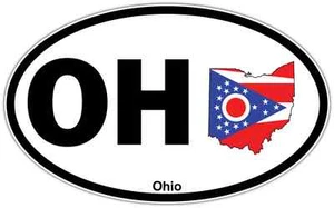 Ohio US Bundesstaat USA Amerika Oval Auto Autoaufkleber Fenster Aufkleber 6"X4" - Bild 1 von 1