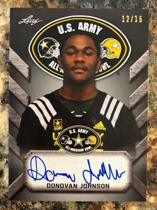 Donovan Johnson 2017 Leaf Army All American Tour Auto Black 12/15 Penn State - Picture 1 of 2