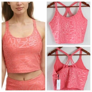 Calvin Klein Performance Racerback Crop Tank Top Pink Metallic Womens XLarge NWT - Picture 1 of 6