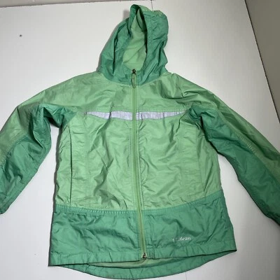 LL Bean Warm Hooded Winter Ski Jacket Green Kids Medium 10-12 - Image 1 of 4
