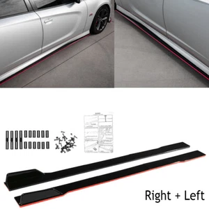 Red For 15-21 Dodge Charger RT R/T SRT SXT Side Skirts Extension Rocker Splitter - Picture 1 of 11