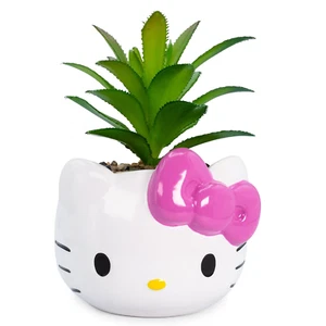 Maceta de cerámica Hello Kitty con planta sintética - Imagen 1 de 3
