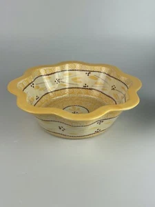 Temptations Old World Yellow Ruffle Edge Salad Vegetable Casserole Bowl Dish - Picture 1 of 4