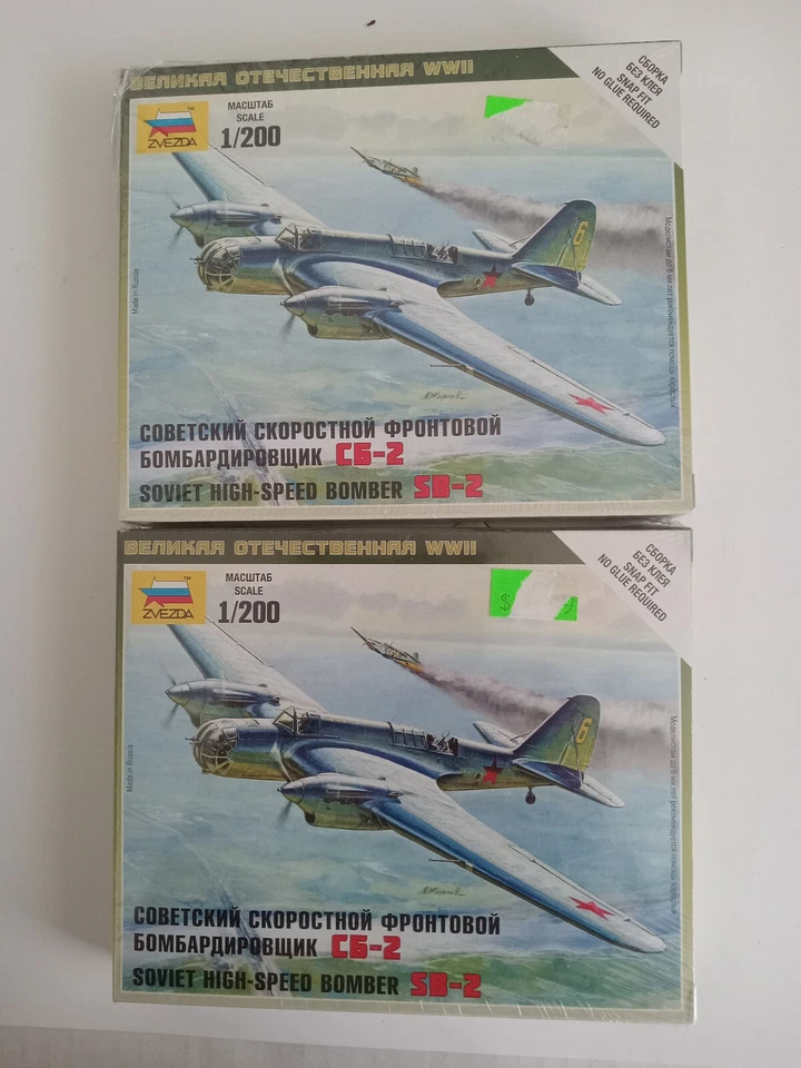 Bombardero Soviético de Alta Velocidad Segunda Guerra Mundial SB-2 LOTE 1/200 NUEVO SELLADO Fuerza Aérea Rusa Foto 1 de 3