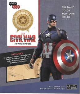 Captain America Schild 3D Laser geschnitten Holz Modellbausatz und Deluxe Buch Bürgerkrieg NEU - Bild 1 von 2