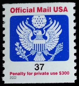 2002 37c Eagle Official Mail USA Red & Blue, Coil Scott O159 Mint F/VF NH - Picture 1 of 1