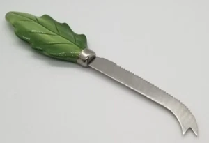 Coltello foglia porcellana lucida salumi formaggio vintage 7" - Foto 1 di 8
