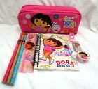 Dora The Explorer Hot Pink Pencil Case Pouch + Stationary Set Combo-Brand New!