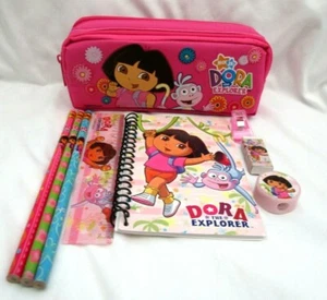 Dora The Explorer Hot Pink Pencil Case Pouch + Stationary Set Combo-Brand New! - Picture 1 of 2