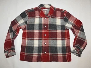 Christopher Banks Jacket Women's Size Small Red Gray Plaid Collared Button Up - Picture 1 of 6