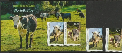 STAMPS NORFOLK IS 2020  NORFOLK  BLUE  SET  &MINI SHEET  MUH Cover