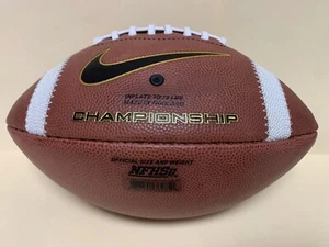 NIKE CHAMPIONSHIP NFHS NCAA LEATHER GAME BALL FOOTBALL OFFICIAL SIZE NEW NO BOX - Picture 1 of 7