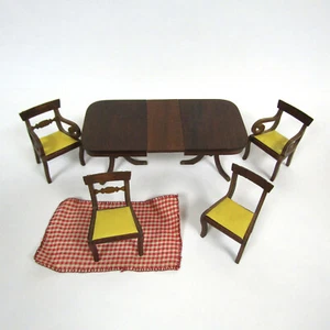 Dollhouse DINING ROOM TABLE CHAIR Sonia Messer Lynnfield ? Vtg Furniture Lot - Picture 1 of 12