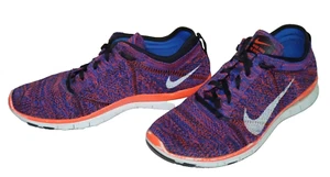 Nike Free TR Flyknit Purple & Orange Trainers Running Womens Size UK 5.5 / 39 - Picture 1 of 11