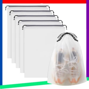 Clear Shoe Bags for Travel 5 PCS, 15.7" x 11.8" Drawstring Travel Shoe Bags - Picture 1 of 8
