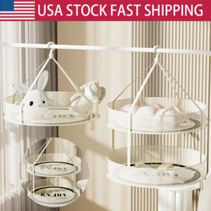 Folding Clothing Collapsible Laundry Basket Folding Hanging Dry Net Mesh Dryer - Picture 1 of 16