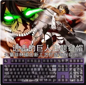 New Attack On Titan 108 Keys Anime PBT Keycaps for MX Cherry Mechanical Keyboard - Picture 1 of 11