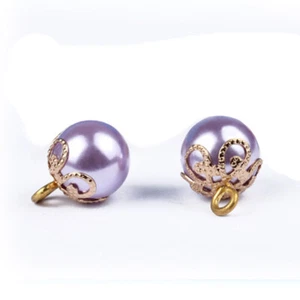 10Pcs Small Full Round Faux Pearl Ball Buttons for Wedding Sewing DIY Craft - Picture 1 of 26