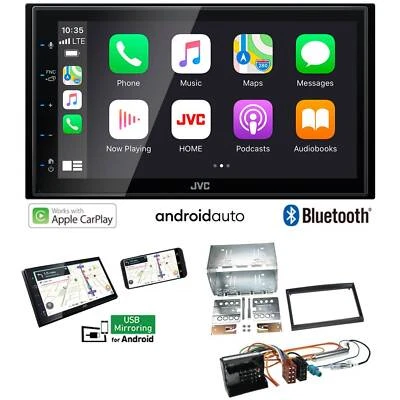 JVC 2-DIN Autoradio Apple CarPlay Android Auto für Citroen C3 2002-2009 schwarz - Bild 1 von 4