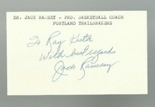 Dr. Jack Ramsay signed auto autographed 3X5 index card JSA authentic HOF