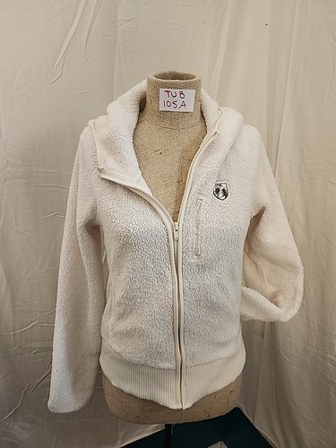 OFF WHITE Felpa con cappuccio da donna American Eagle pile cerniera avorio taglia M