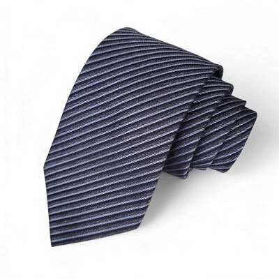 Corbata Z Zegna Mezcla Algodón Seda Rayas Azules y Grises Hecha en Italia Foto 1 de 4