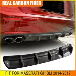 REAL CARBON Rear Bumper Diffuser Spoiler Lip Fit For Maserati Ghibli s Q4 14-17 - Picture 1 of 15