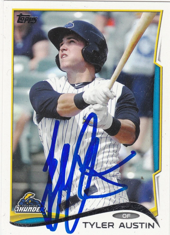 Tarjeta firmada por Tyler Austin Trenton Thunder New York Yankees Twins Brewers Giants Foto 1 de 1