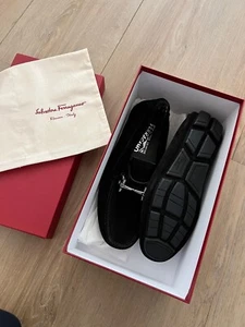 Salvatore Ferragamo New Gancini Drivers Loafers Shoes 5 EE - Picture 1 of 11