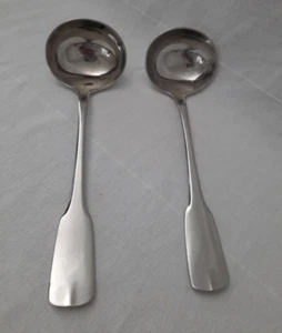 Ginkgo Helmick ~ Alsace ~ Set of 2 Gravy Ladles 7 1/2" ~ Korea Stainless 18/10 - Picture 1 of 11
