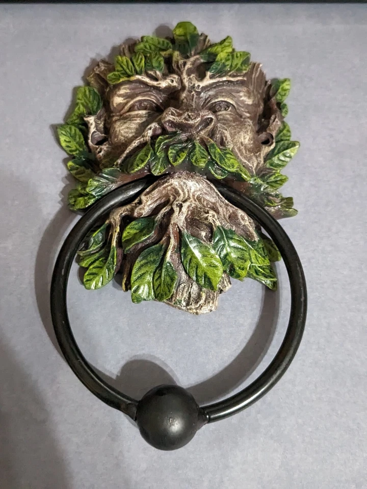 Celtic Greenman Green Man Door Knocker Hangs 7 Inches Long and 4 Inches Wide.