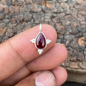 925 Sterling Silver Handmade Gift Charm Purple Amethyst Tiny Charm Pendant - Picture 1 of 5