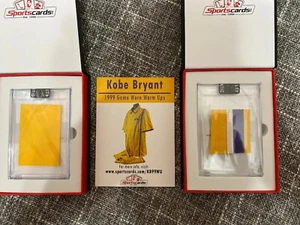 LOT OF 2 1999 KOBE BRYANT GAME-WORN LOS ANGELES LAKERS WARM UP JERSEY SWATCH - Picture 1 of 12