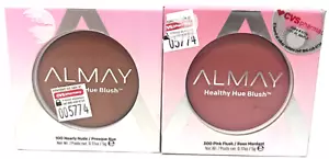 (2) Almay Healthy Hue Blush 0.17 oz Sealed 100 - Nearly Nude & 300 - Pink Flush - Picture 1 of 3