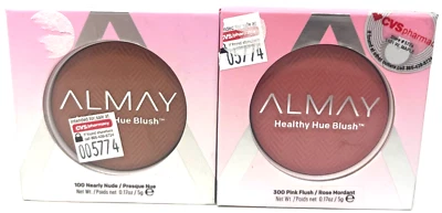 (2) Almay Healthy Hue Blush 0.17 oz Sealed 100 - Nearly Nude & 300 - Pink Flush - Image 1 of 3