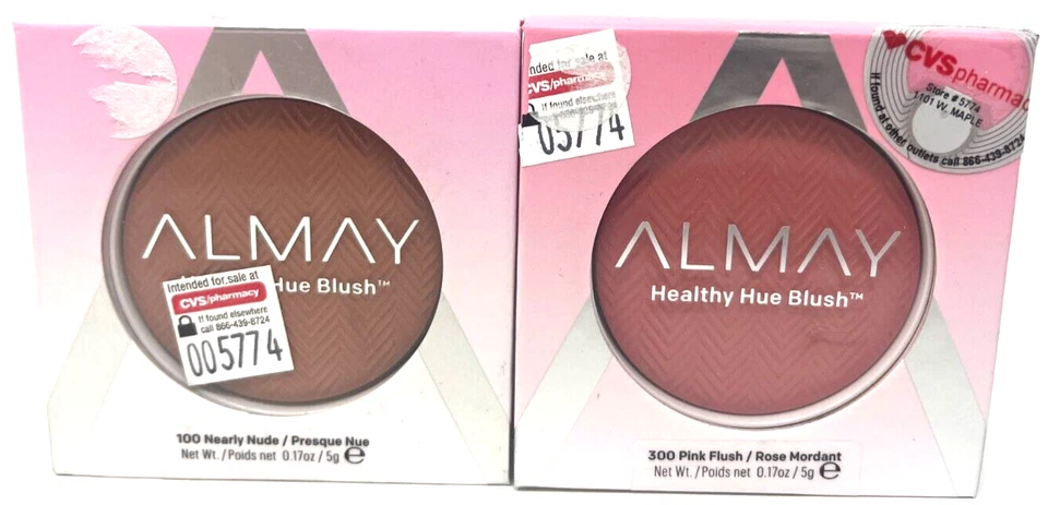 (2) Almay Healthy Hue Blush 0.17 oz Sealed 100 - Nearly Nude & 300 - Pink Flush - Image 1 of 3