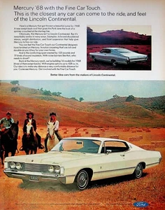 1967 Mercury Park Lane 1968 Ford Car 60s Print Ad Horseback Riding Hay Stacks - Picture 1 of 1
